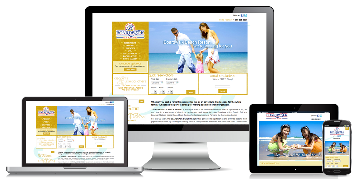 Read more about the article Boardwalk Beach Resort – Resort-Hotel Web Design