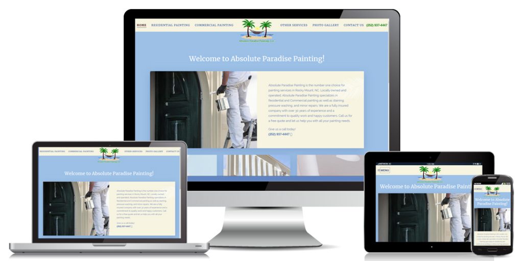 Contractor Web Design - Absolute Paradise Painting