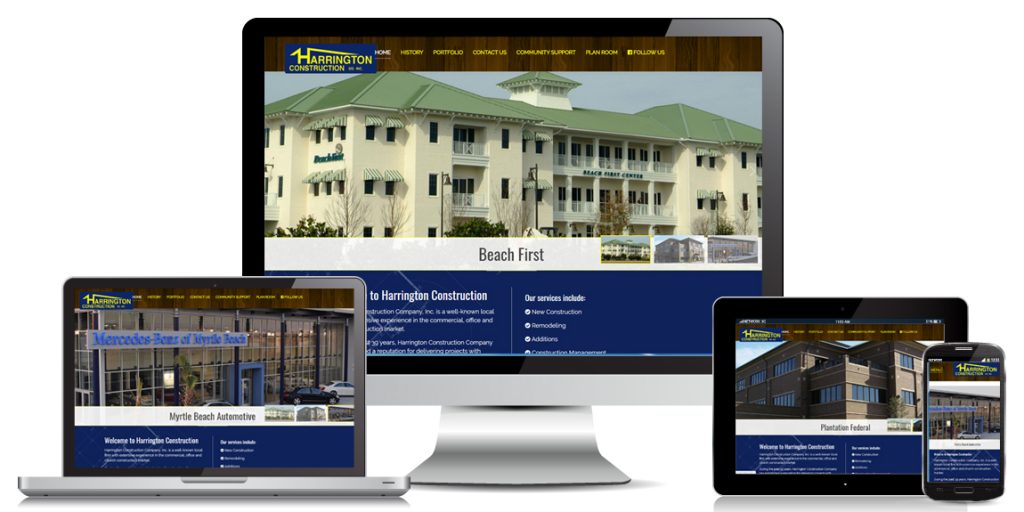 Contractor Website Design Harrington Construction