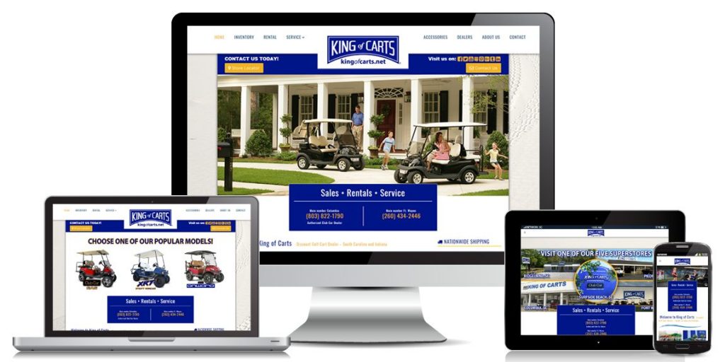 Golf Cart Website Design King-of-Carts