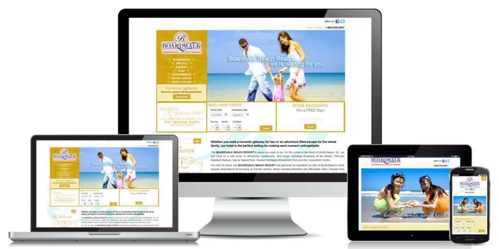 Resort-Hotel Website Design - Boardwalk Beach Resort