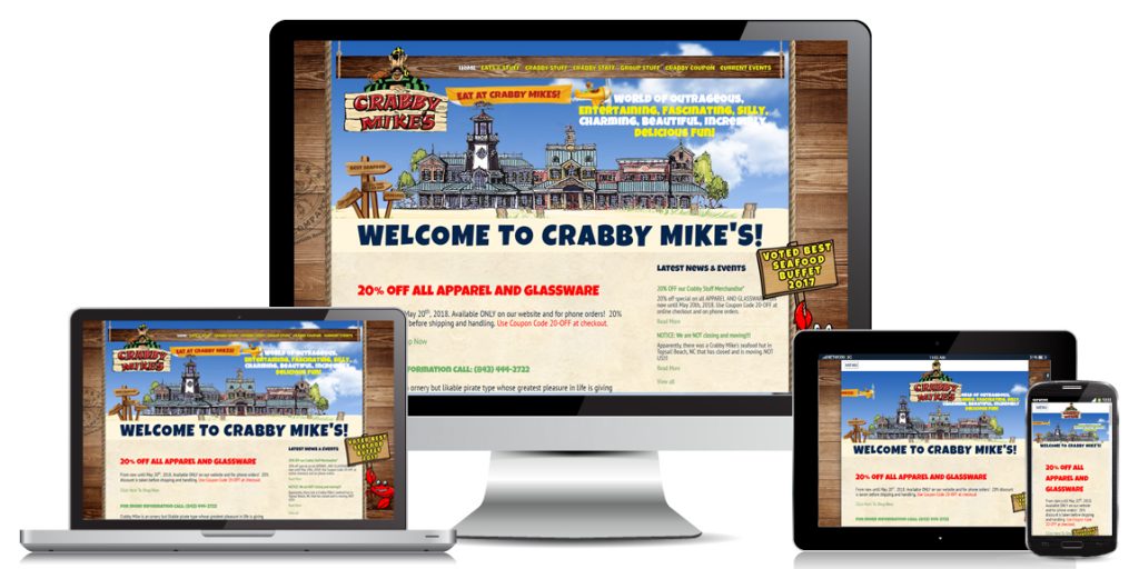 Restaurant Website Design - Crabby Mike's