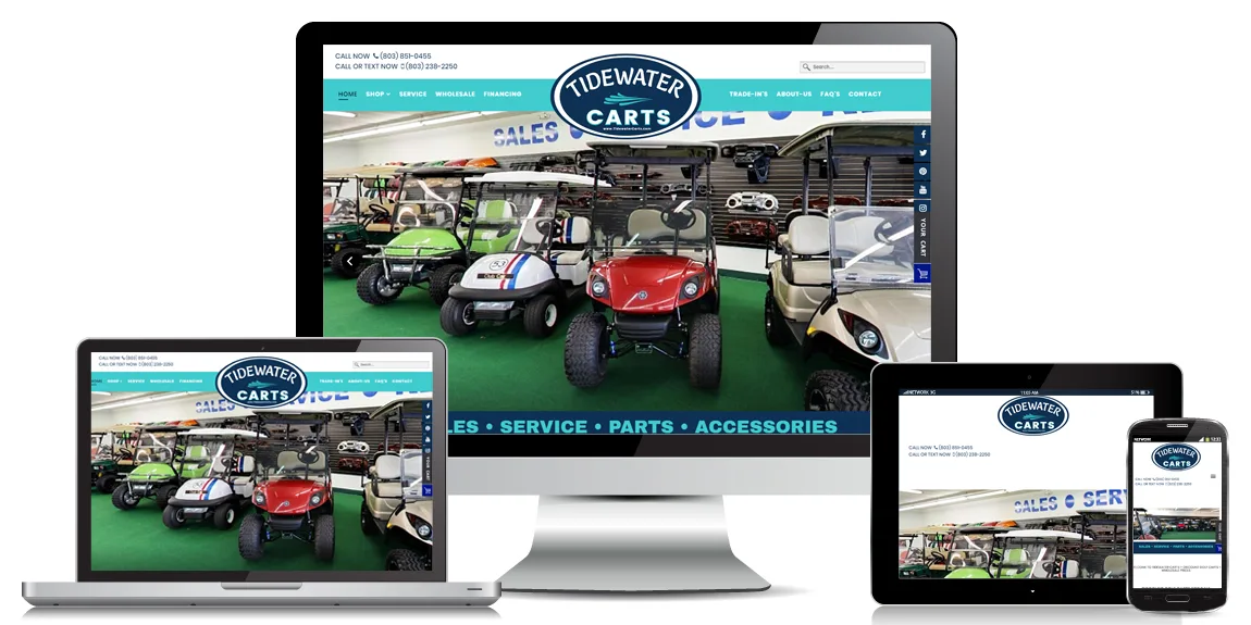 Golf Cart and E-commerce Web Design - Tidewater Carts by Marketing Provisions