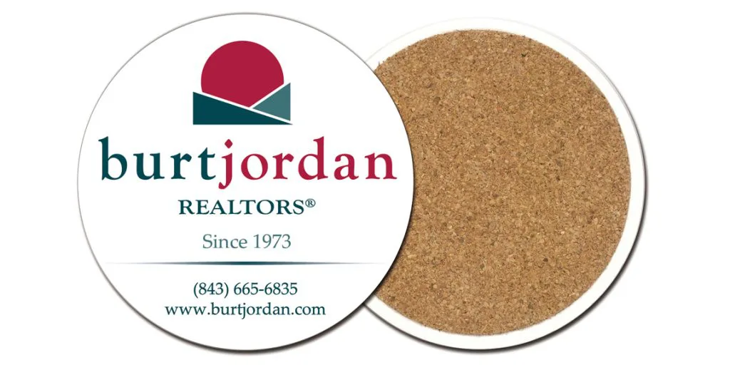 Burt Jordan Realtors Stone Coasters designed by Marketing Provisions