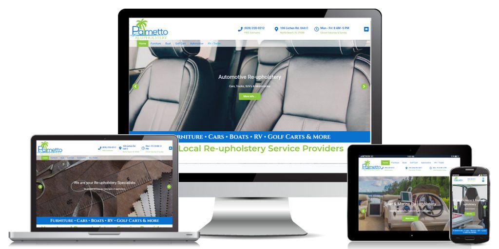 Palmetto Reupholstery - Contractor Website Design