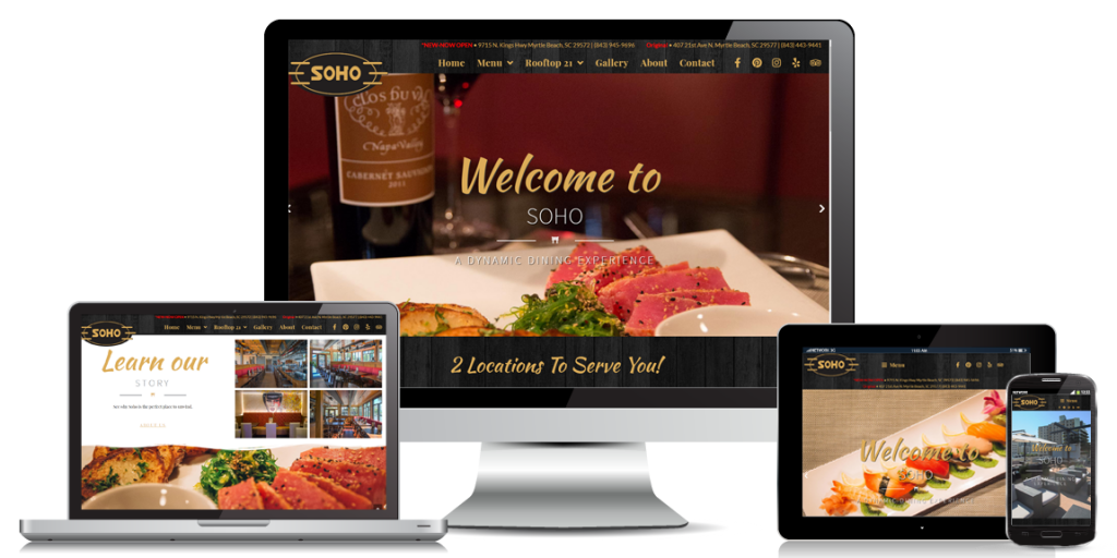 restaurant website design SOHO