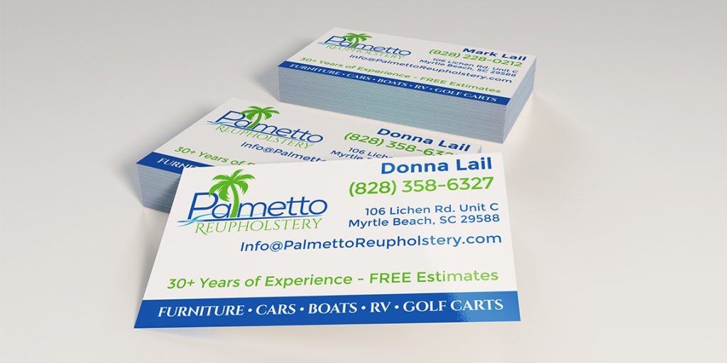 Business Cards for Palmetto Reupholstery
