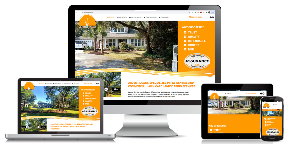 Landscaping Contractor Website Design for Ardent Lawns