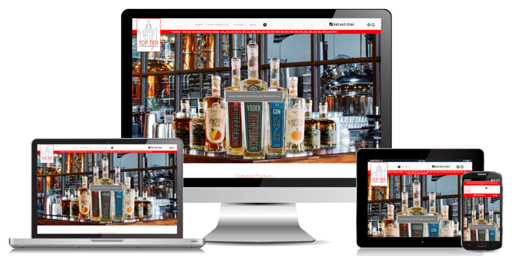 Top Tier Beverages website by Marketing Provisions