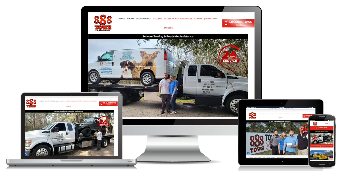 Website design for 888 Tows