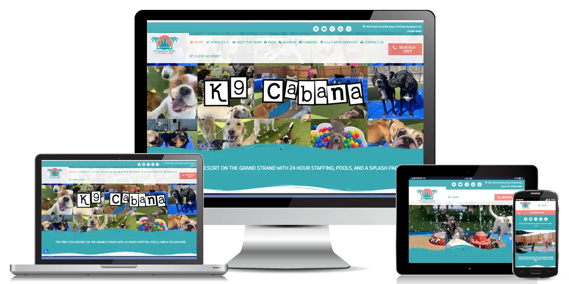Leisure website design - K9 Cabana dog resort
