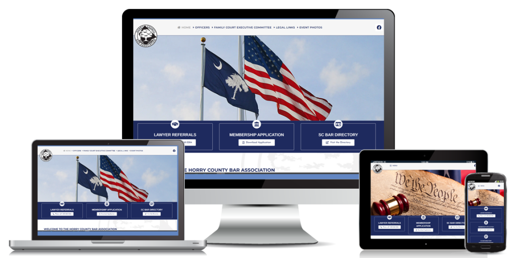 Horry County Bar Association - Website Design 1 Horry Bar website Design